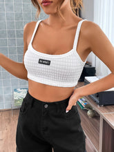 Letter Patched Detail Crop Cami Top